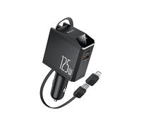 CARICABATTERIE DA AUTO YESIDO Y71 caricatore display, Apple, Android iPhone, iPad da 125W, Nero