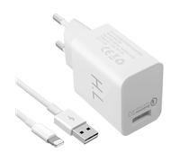 CARICABATTERIE DA MURO AVIZAR SEC-IBH-WH-IP5 (con cavo Lightning) da 18 W, Bianco