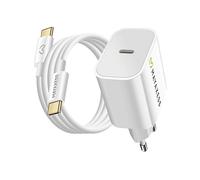 CARICABATTERIE DA MURO AVIZAR SEK-VIRT-17A (con cavo USB-C 1 m) da 20 W, Bianco