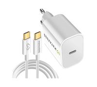 CARICABATTERIE DA MURO AVIZAR SEK-VIRT-17N (con cavo USB-C 1 m) da 20 W, Nero