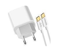 CARICABATTERIE DA MURO AVIZAR SEK-VIRT-17R (con cavo USB-C 1 m) da 20 W, Bianco