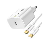 CARICABATTERIE DA MURO AVIZAR SEK-VIRT-PX10A (con cavo USB-C 1 m) da 20 W, Bianco