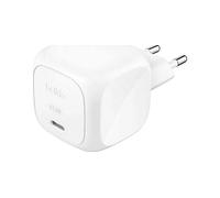 Belkin Caricatore USB-C da 65 W, Ricarica rapida, Caricatore da muro USB-C per telefono, funziona con iPhone 16-15-14-13, Galaxy S25, Google Pixel 9, MacBook, iPad, AirPods, Chromebook ecc - Bianco