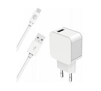 CARICABATTERIE DA MURO BIGBEN CS24AACBLMICRW (con cavo Micro-USB 1,2 m) da 12 W, Bianco