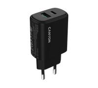 CARICABATTERIE DA MURO CANYON OnCharge 250, CANYON Smartphone, Tablet, Dispositivi USB-C e USB-A compatibili da 25W, Nero