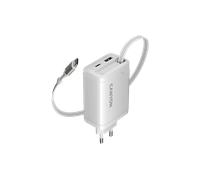 CARICABATTERIE DA MURO CANYON OnCharge 65RC, CANYON Smartphone, Tablet, Laptop compatibili con USB-C e USB-A da 65 W, Bianco