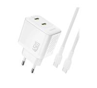 CARICABATTERIE DA MURO DUDAO A28PCEU PD, 2 porte USB-C da 45 W, Bianco