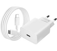 Google Caricabatterie USB-C originale 18W con cavo USB-C, bianco
