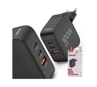 CARICABATTERIE DA MURO HAMA 00201962, Universale Smartphone, tablet, computer portatile, batteria portatile da 100 W, Nero