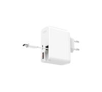 CARICABATTERIE DA MURO KSIX BCD65WB01, Universale Computer portatile, Smartphone, Tablet da 65 W, Bianco