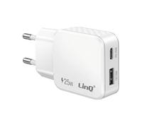 CARICABATTERIE DA MURO LINQ AC2595, Universale Universale da 25W, Bianco