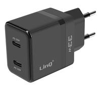CARICABATTERIE DA MURO LINQ PD3453 - 33W, USB-C, Ricarica rapida Power Delivery da 33 W, Nero