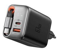 CARICABATTERIE DA MURO MCDODO CH-4100 FreeGo GaN con cavo USB-C retrattile da 67 W, Grigio