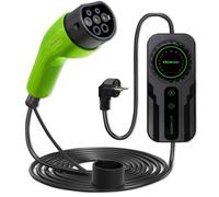 Caricabatterie da muro portatile 2 in 1 Qoltec per veicoli elettrici, tipo 2 Schuko, 3,5 kW e 230 V, con display LCD da 5 M