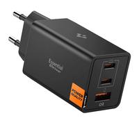 Spigen ArcStation Essential 67W Caricatore GaN USB-C e USB-A a 3 Porte, Ricarica Rapida PD 3.0 PPS iPhone 17/16/15/14 Pro Max Samsung Galaxy S26 S25 S24 Ultra Plus Pixel 10 9 10a 9a - Nero