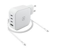 CARICABATTERIE DA MURO TUCANO GaN, 3 porte USB-C e 1 USB-A da 100 W, Bianco
