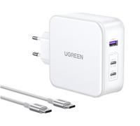 CARICABATTERIE DA MURO UGREEN Ugreen 15339 Caricabatterie GaN 65W, 2 USB-C e 1 USB-A, Bianco da 65 W, Bianco