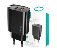CARICABATTERIE DA MURO USAMS T35 USB-C USB PD3.0 da 20 W, Nero