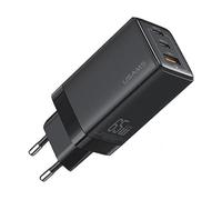 CARICABATTERIE DA MURO USAMS US-CC180 PD3.0 QC3.0, 2 USB-C 1 USB-A da 65 W, Nero