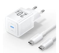 Caricabatterie da muro Vention GaN USB-C 20W - Cavo USB-C da 1 m - Bianco