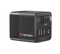 Verbatim - GaN Charger 65W Universale Nero AC Ricarica rapida Interno