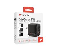 Verbatim Mini GaN Charger 70W Universale Nero AC Ricarica rapida Interno