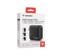 CARICABATTERIE DA MURO VERBATIM Mini GaN Charger 4 Port da 165 W, Nero