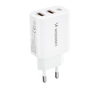 Caricabatterie da parete 100-240 V 30 W USB-C 2x USB-A bianco
