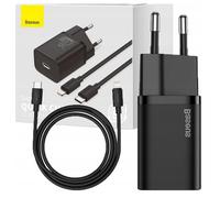 Baseus 1C Super Si 20W Caricabatterie USB-C con ricarica rapida e cavo Lightning da 1 m Nero