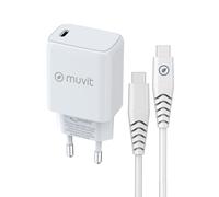 Caricabatterie da Parete + Cavo USB-C Muvit for Change Bianco