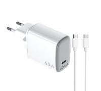 Celly, Caricatore USB-C con Cavo USB-C di 2m Incluso, Caricabatterie Portatile da 65W con Tecnologia GaN, Compatibile con Vari Modelli dei Maggiori Produttori