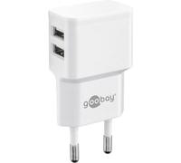Caricabatterie da parete con doppia porta USB-A Goobay bianco NEW