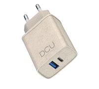 DCU Tecnologic | Caricatore USB Eco | USB Tipo C | Eco Friendly QC 3.0 |Materiali Riccavo e Biodegradabile | Caricatore alta velocità | Potenza 20 W