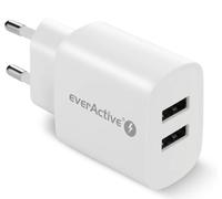 Caricabatterie da parete everActive SC-220 con 2 porte USB da 2,4 A e 12 W.