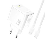 Caricabatterie da parete GaN con cavo USB-C 45W - Bianco