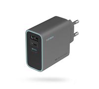 Caricabatterie da parete GaN da 65 W con porte USB-C e USB-A - Grigio