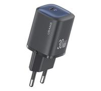 Caricabatterie da parete GaN USAMS da 30 W con ricarica rapida USB-C, colore ner