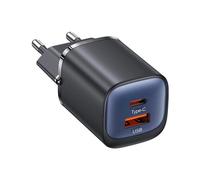 Caricabatterie da parete GaN USAMS da 30 W con ricarica rapida USB-C/USB-A, colo