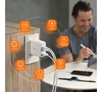 Caricabatterie da Parete j5create JUP4370EF-N Bianco