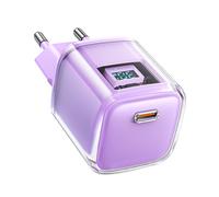 Caricabatterie da parete PD 30W GaN3 USB-C con display, colore viola