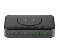 Caricabatterie da parete Qi 7 in 1 4smarts da 100 W, nero e grigio.