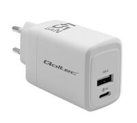 Caricabatterie da parete Qoltec GaN da 45 W | 5-20 V | 1,5-3 A | 1 x USB-C PD |