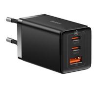 Caricabatterie da parete rapido GaN 2x USB-C USB 65W + cavo USB-C nero