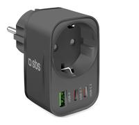 Caricabatterie da parete SBS multipresa, presa schuko, 1xUSB-A, 2xType-C PD3