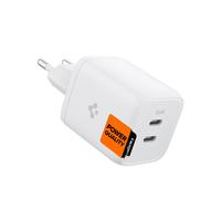 Caricabatterie da parete Spigen ArcStation PE2106, bianco (GaN / 2 porte / 65W totali / USB-C PD 65W / PPS 65W)