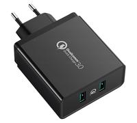 Caricabatterie da parete per telefono 2x USB-A 36W QC3.0 - nero