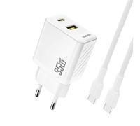 Caricabatterie da parete USB-A USB-C con cavo USB-C PD QC da 35 W - Bianco
