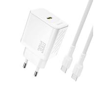 CARICABATTERIE DUDAO A27PCEU GaN con cavo USB-C da 30 W, Bianco