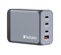 VERBATIM 32205 - Caricabatterie USB, 140 W, 3 USB-C PD, 1 USB-A QC 3.0, GaN