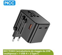 Caricabatterie da viaggio 25W per Acer Chromebook Spin 311 USB-A QC USB-C PD